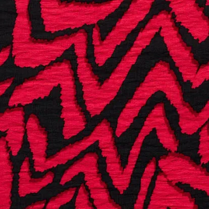 Viscosemengeling zwart met roodkleurige abstract patroon